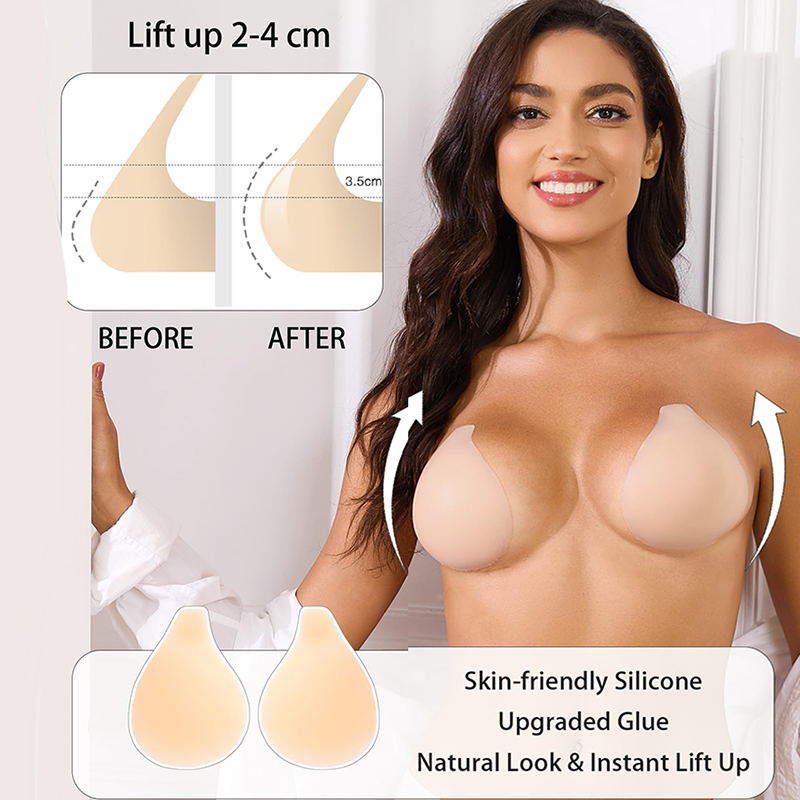 Strapless Bra Backless - 1/2 쌍 여성 스티커 브래지어 재사용