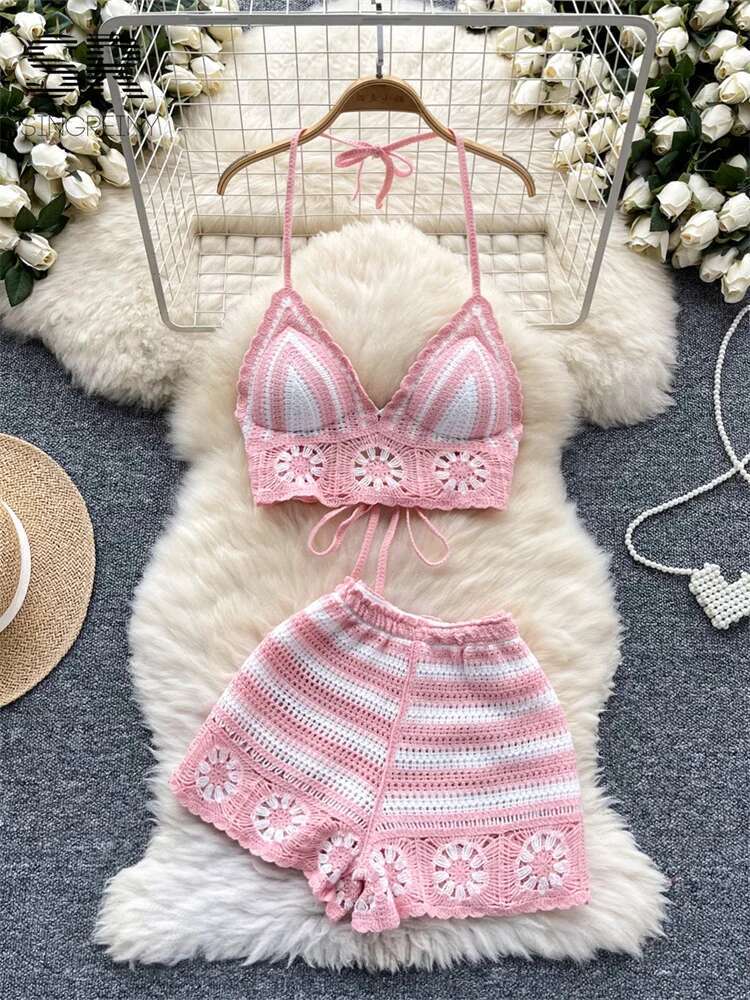 Cami Top Lace - 비치 휴가 니트 2피스 수트 여성