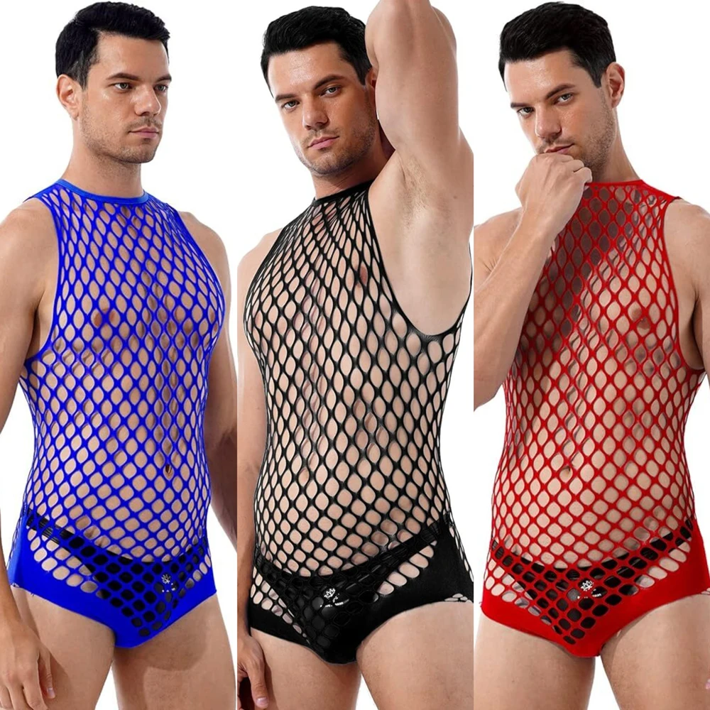 Bodystocking Fishnet - 게이 Bodystocking 남자 페티쉬 바디 정장