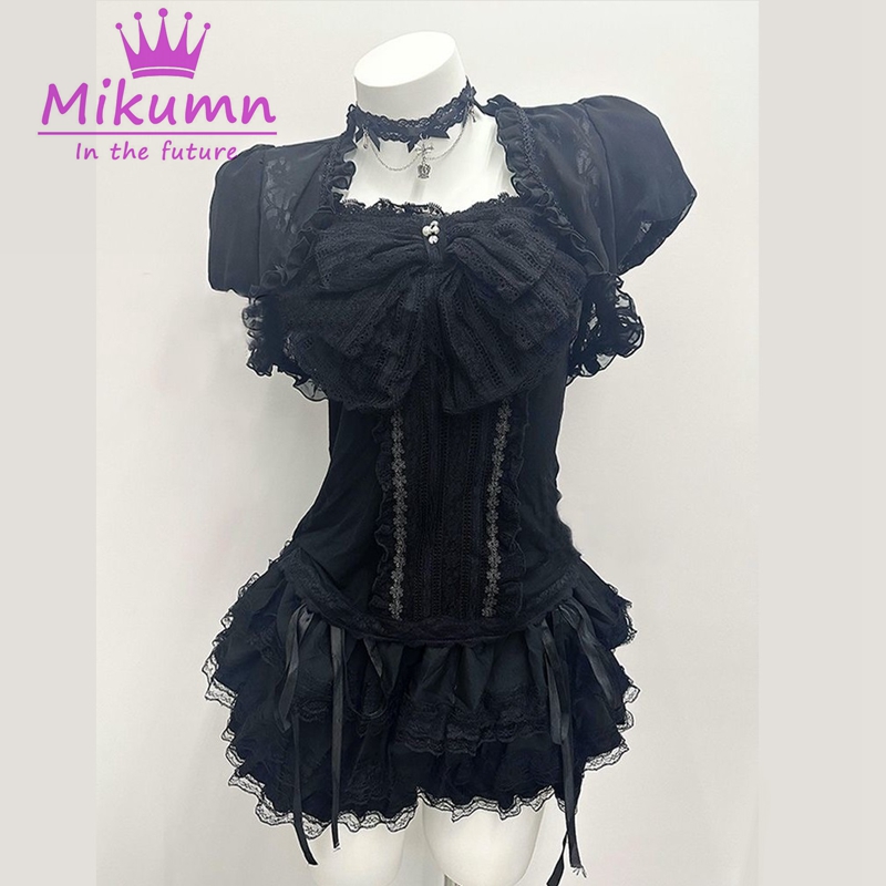 Cami Top Lace - Mikumn 고딕 로리타 블랙 레이스 3