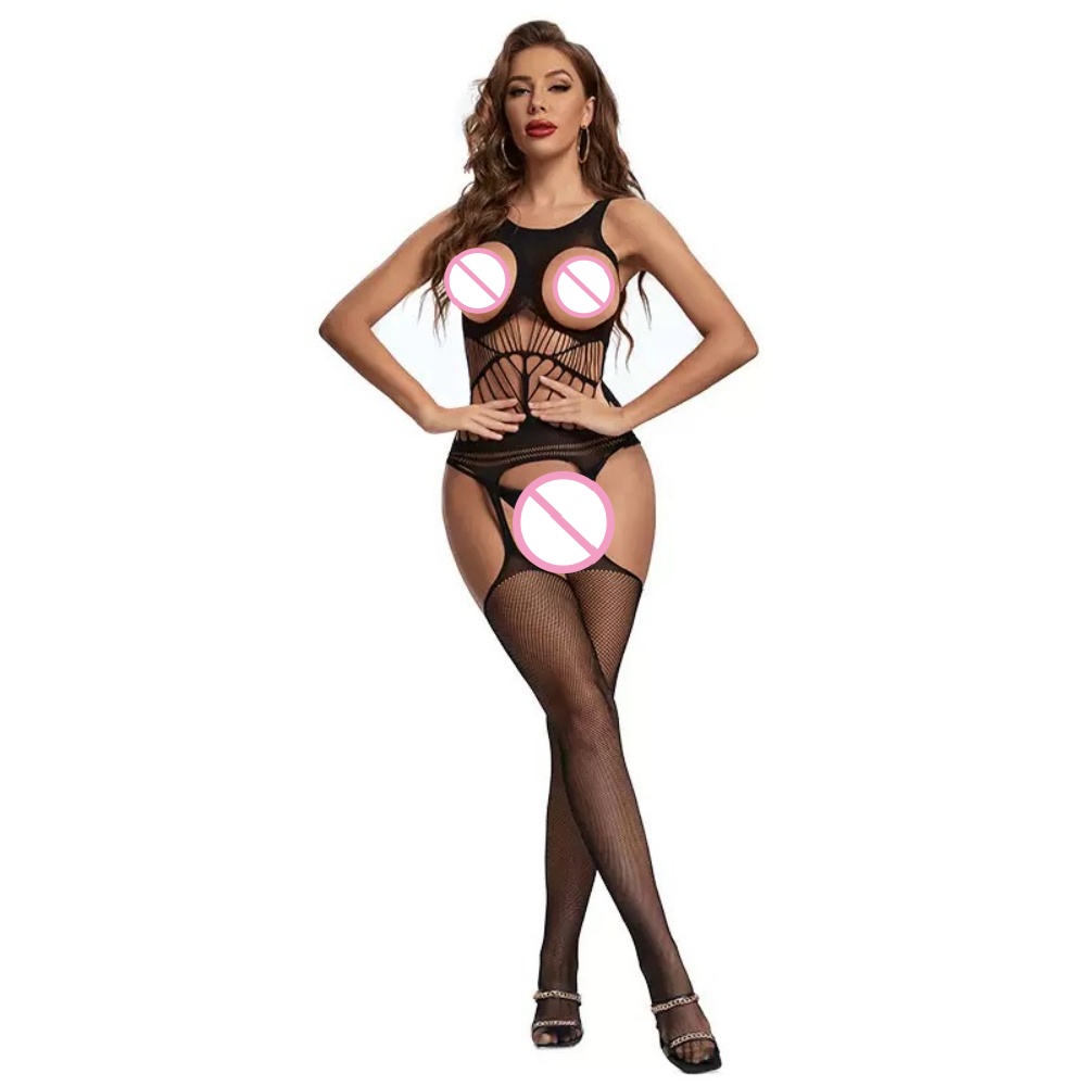 Lace Teddy Lingerie - 섹시 레이스 란제리 여성용 투명 캣슈트