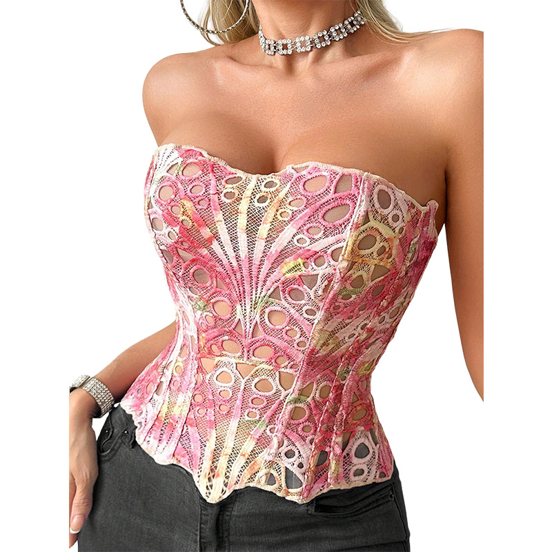 Cami Top Lace - 섹시한 본 가먼트 코르셋 시스루 메쉬