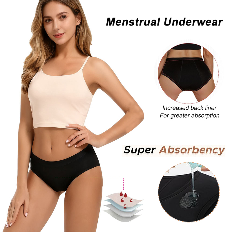 Period Panty Absorbent - 대량 생리혈에도 안전한 4중 방수 코튼