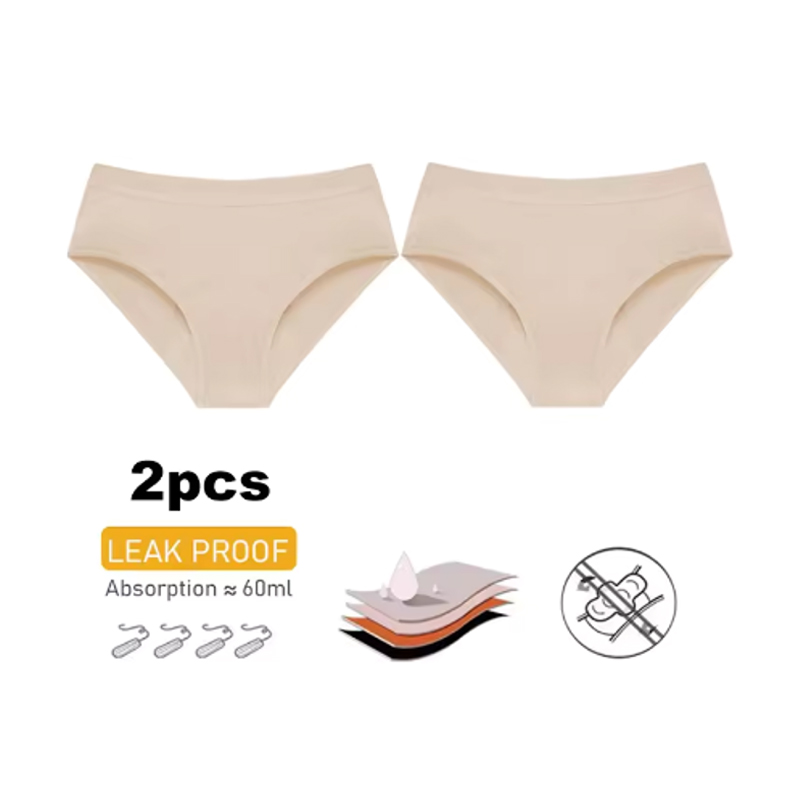 Period Panty Absorbent - 2Pc 헤비 플로우 순면 생리팬티 4겹