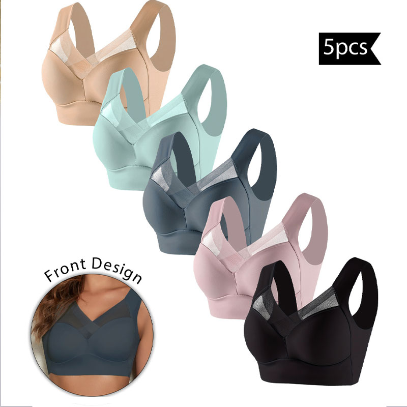 Bralette Wireless Soft - 5PCS 여성 스포츠 브래지어 전체 컵
