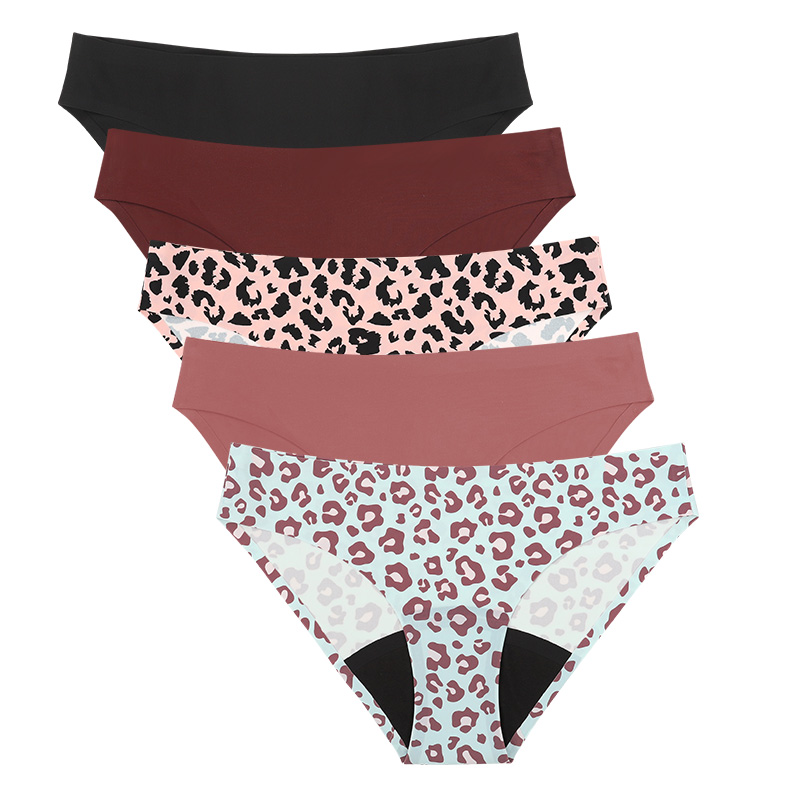 Period Panty Absorbent - 새로운 스타일 레오파드 여성 통기성 월경