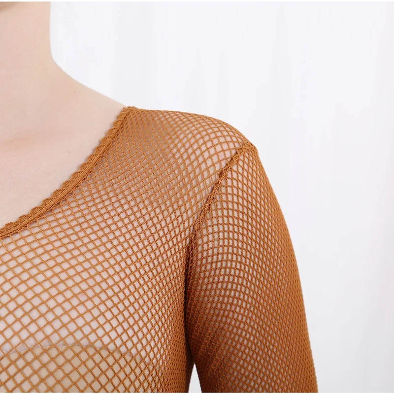 Bodystocking Fishnet - 라틴 댄스 풀 바디 점프수트 망사