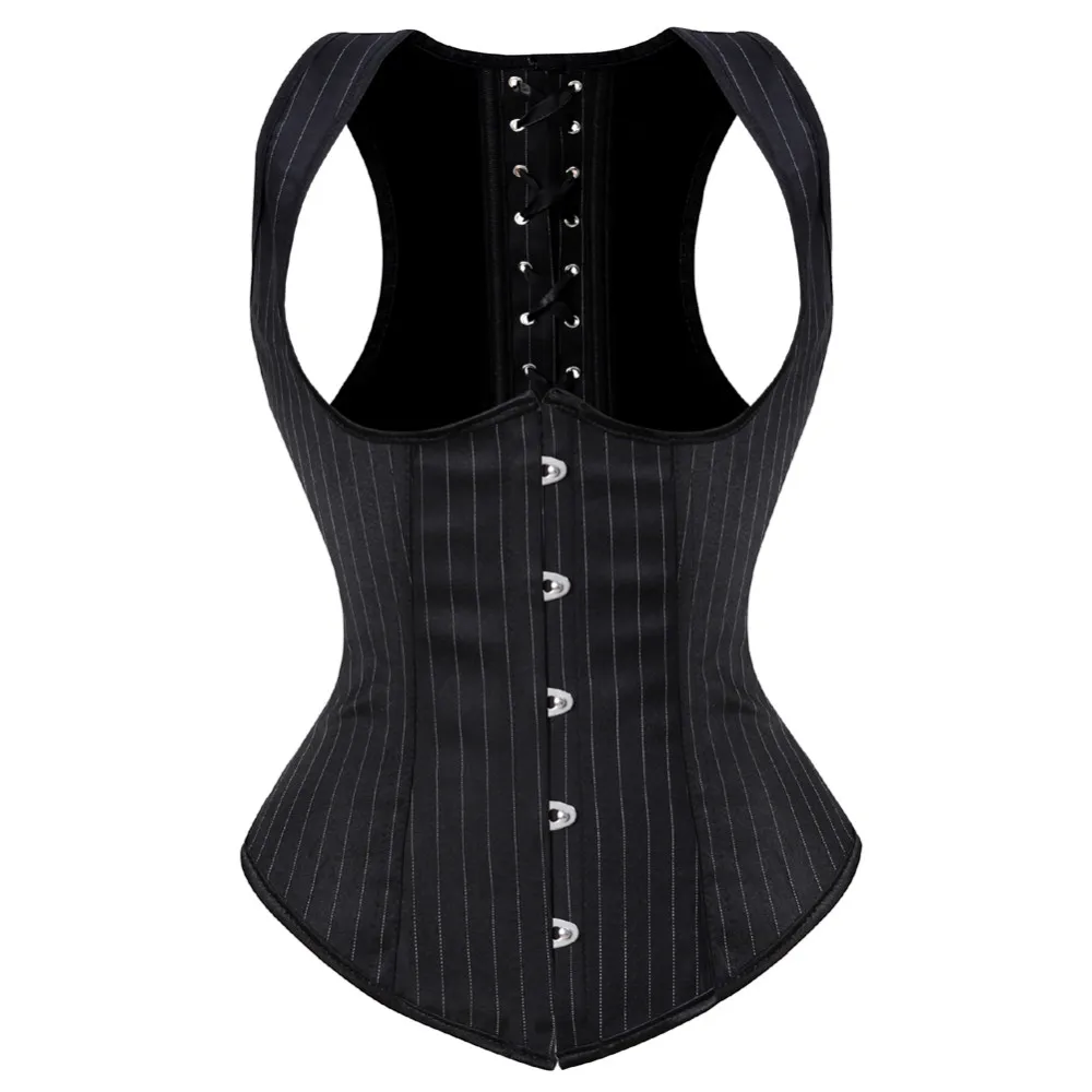 Corset Waist Cinch - 여성용 고딕 자카드 언더 버스트 코르셋