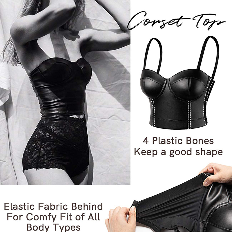 여성 가죽 코르셋 뷔스티에 란제리 자르기 탑 고딕 브래 - Corset Waist Cinch 리뷰 및 가격