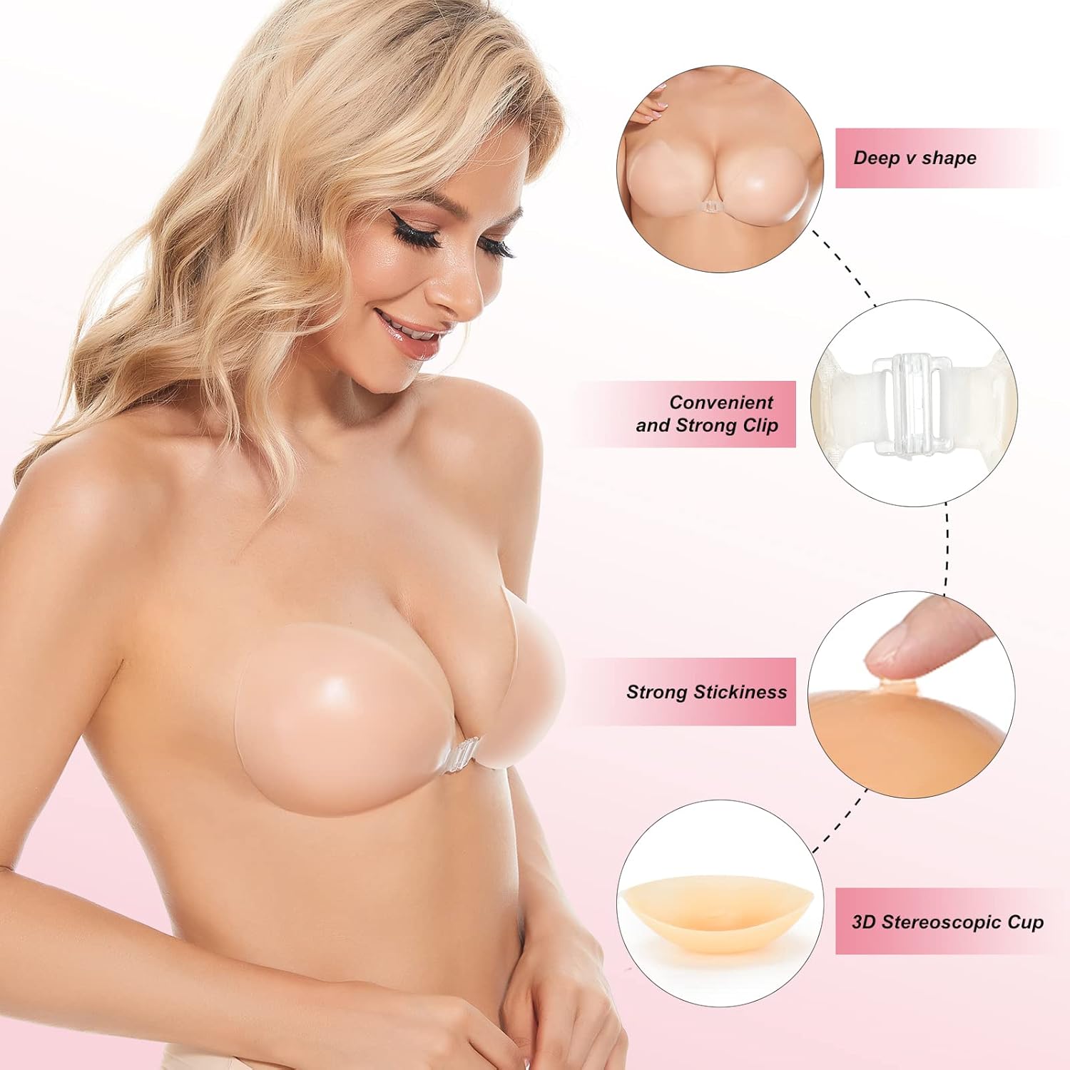 스티키 브라 푸쉬업 접착식 브라 여성용 누브라 실리콘  - Silicone Bra Adhesive 리뷰 및 가격