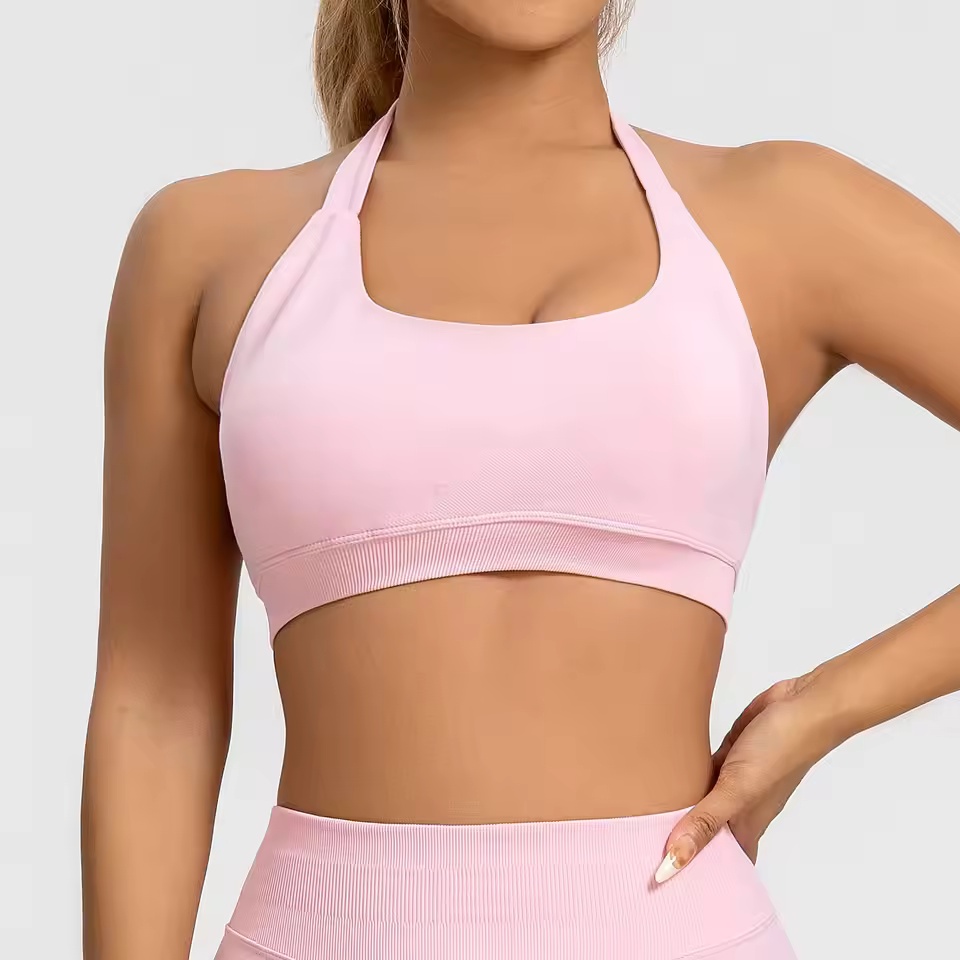 스포츠 브라 여성용 심리스 홀터탑 하이 서포트 푸쉬업  - Push Up Bra Padded 리뷰 및 가격