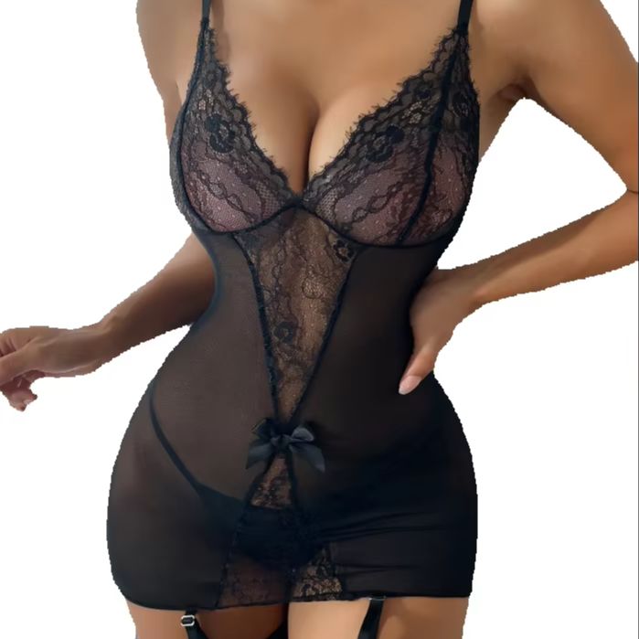 레이스 속옷 세트, 스타킹, 핫 가터벨트, 바디수트 코 - Garter Belt Set 리뷰 및 가격