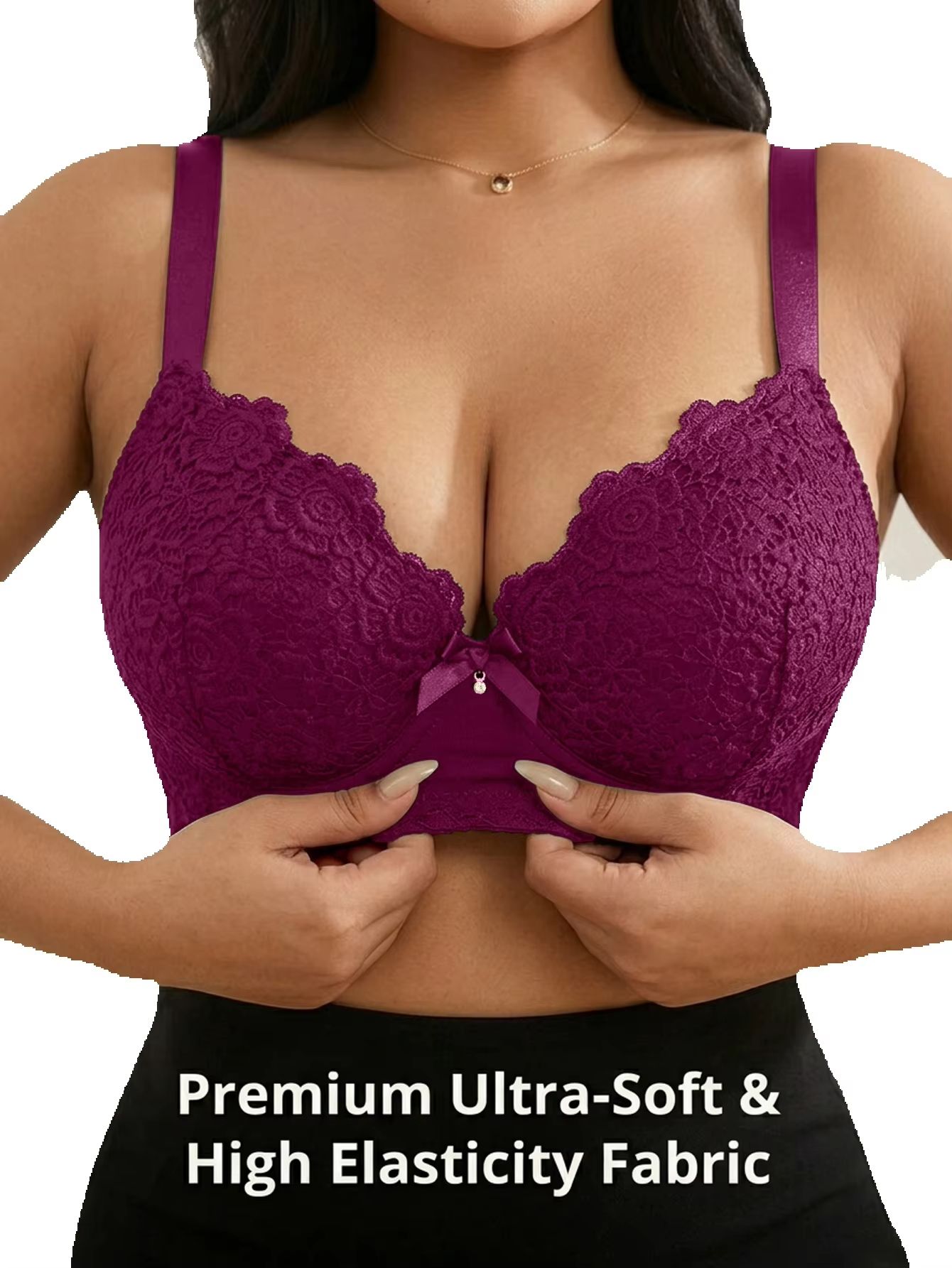 여성 플러스 사이즈 플로럴 푸쉬업 브라 언더와이어 사이 - Push Up Bra Padded 리뷰 및 가격