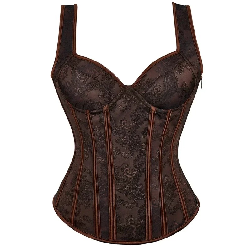 여성 플로럴 프린트 코르셋 탑 빈티지 브로케이드 뷔스티 - Shapewear Bodysuit Firm 리뷰 및 가격