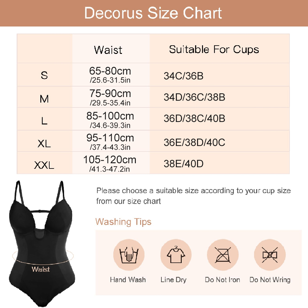 여성 딥 V 백리스 쉐이프웨어 바디수트 언더와이어 브라 - Shapewear Bodysuit Firm 리뷰 및 가격