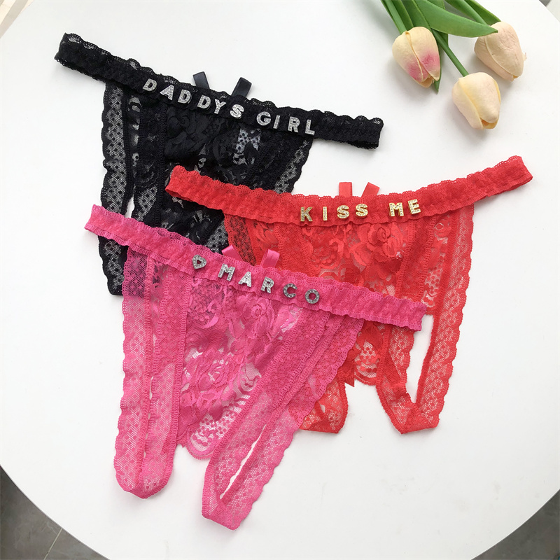 맞춤형 G-스트링 팬티, 크리스탈 레터, 맞춤형 이름, - Thong Bikini Women 리뷰 및 가격