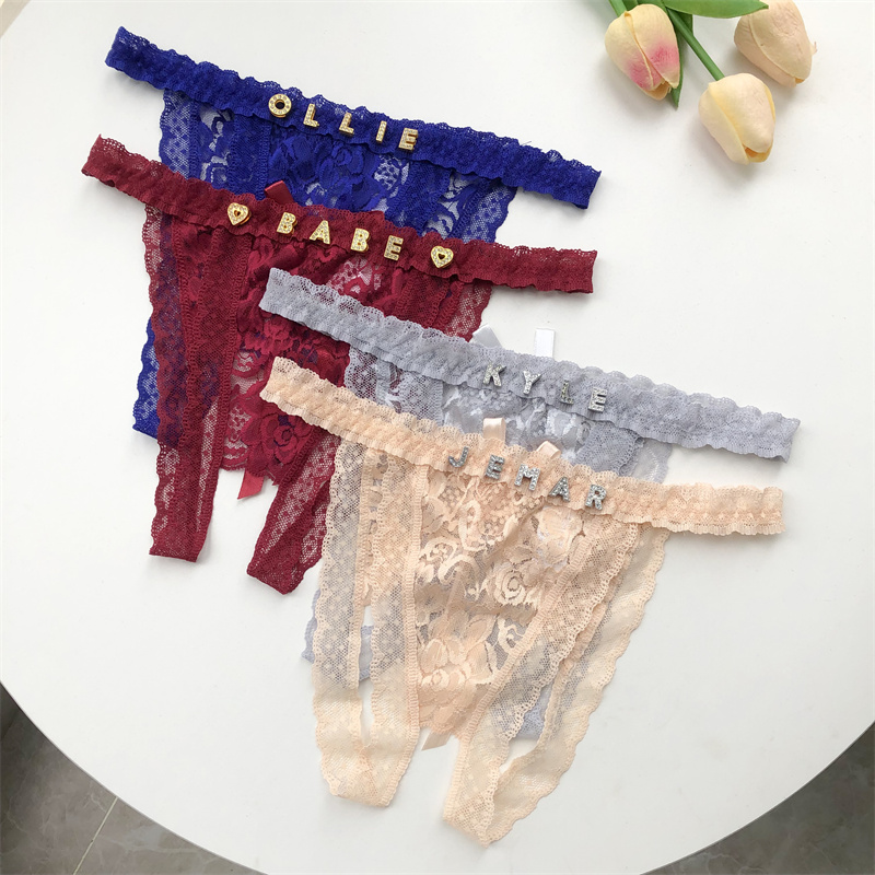 맞춤형 G-스트링 팬티, 크리스탈 레터, 맞춤형 이름, - Thong Bikini Women 리뷰 및 가격
