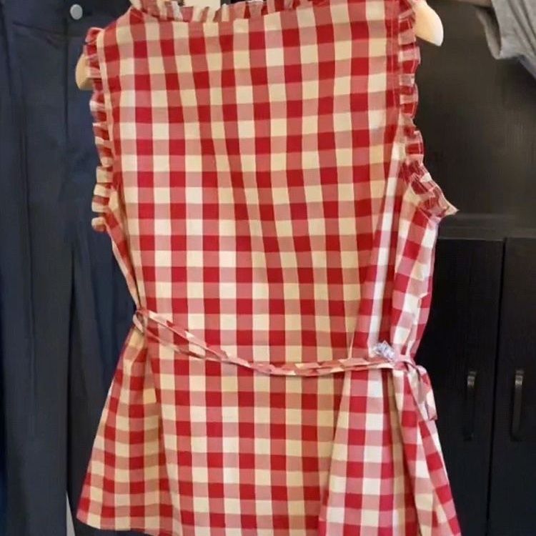 레트로 레드 체크 무늬 민소매 조끼 여성 여름 허리 조 - Corset Waist Cinch 리뷰 및 가격