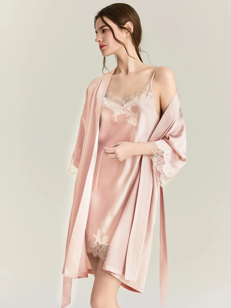 22MM 100% 뽕나무 실크 로브 가운 세트 레이스  - Robe Silk Women 리뷰 및 가격