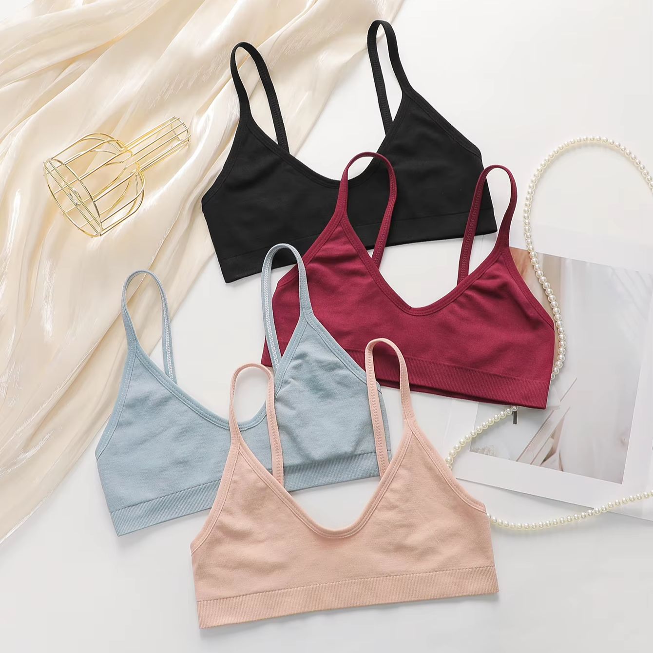 여성용 심리스 무선 브라 솔리드 소프트 브라렛 딥 V넥 - Bralette Wireless Soft 리뷰 및 가격