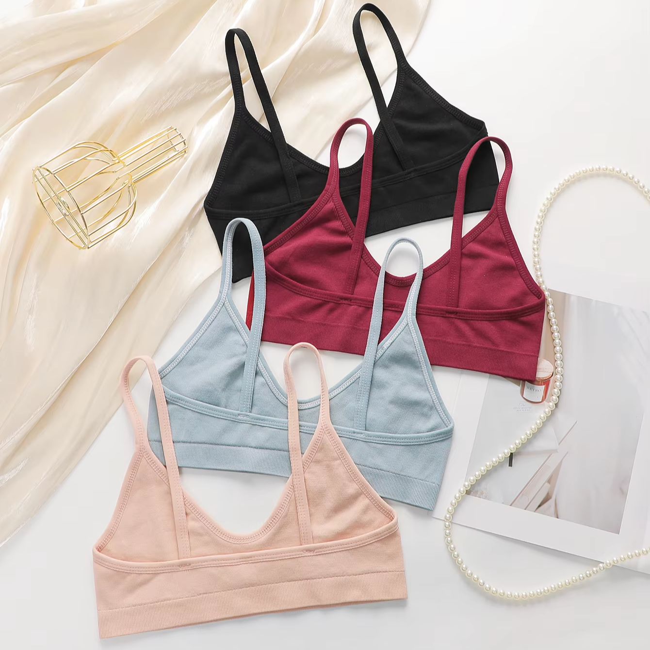 여성용 심리스 무선 브라 솔리드 소프트 브라렛 딥 V넥 - Bralette Wireless Soft 리뷰 및 가격