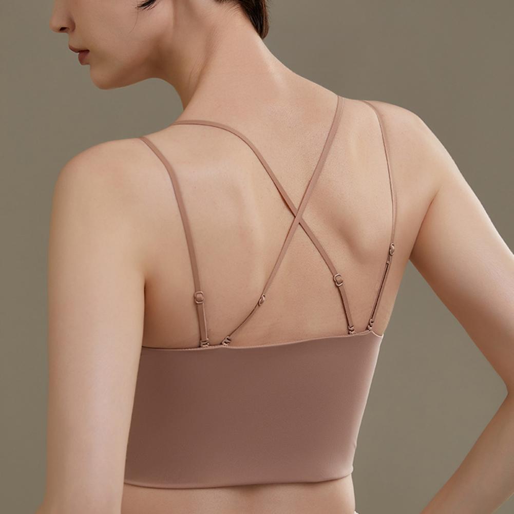 여성 스파게티 스트랩 스포츠 브라, 노와이어 패드 브라 - Bralette Wireless Soft 리뷰 및 가격