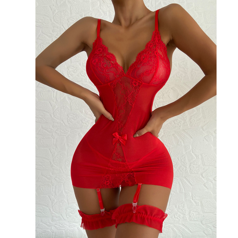 여성용 투명 브이넥 스트랩 나이트 드레스, 끈 팬티 세 - Babydoll Chemise Night 리뷰 및 가격