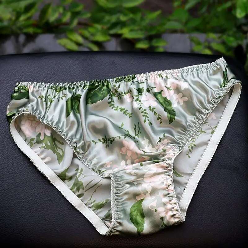 여름 플로럴 프린트 아이스 실크 남성 시스루 란제리 팬 - Boyshort Underwear 리뷰 및 가격