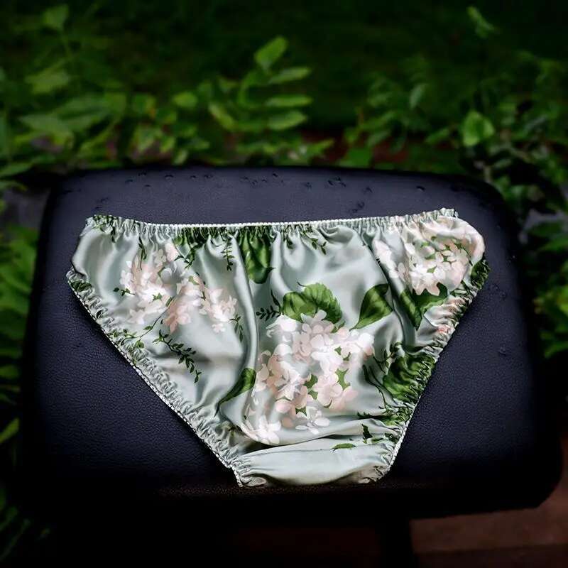 여름 플로럴 프린트 아이스 실크 남성 시스루 란제리 팬 - Boyshort Underwear 리뷰 및 가격