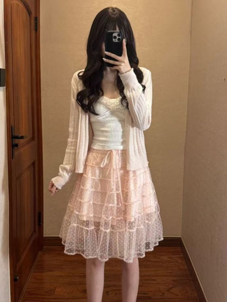 한국 패션 슬림핏 화이트 레이스 리본 롱 러플 슬리브  - Cami Top Lace 리뷰 및 가격