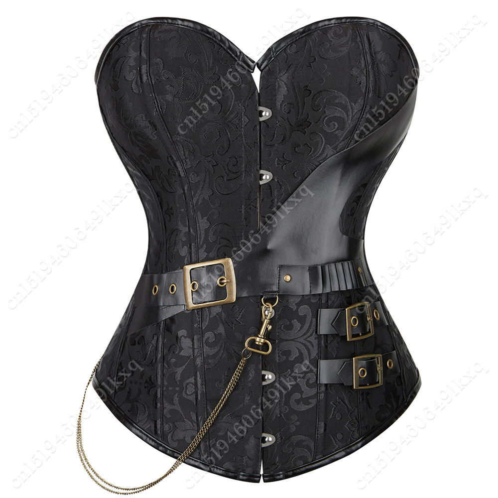 여성용 빈티지 오버버스트 고딕 코르셋, 블랙 자카드 뷔 - Corset Waist Cinch 리뷰 및 가격