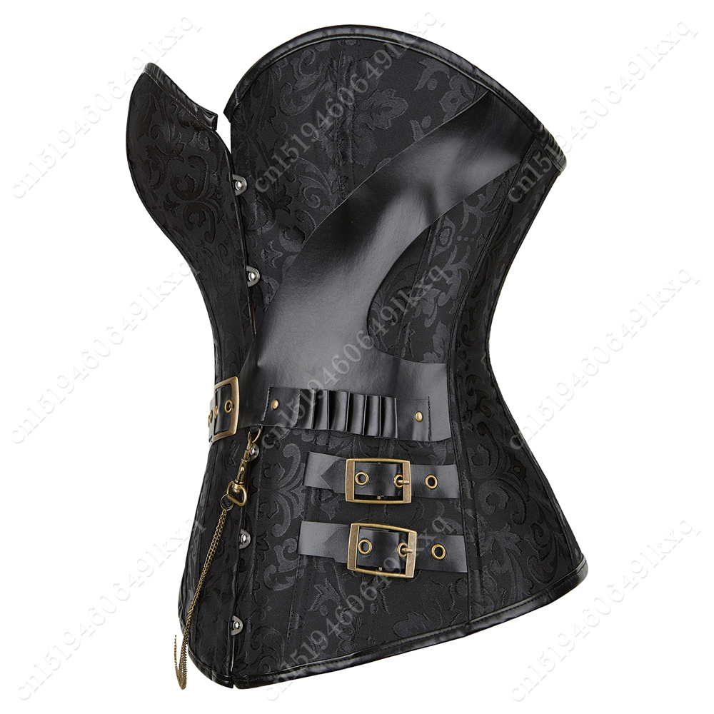 여성용 빈티지 오버버스트 고딕 코르셋, 블랙 자카드 뷔 - Corset Waist Cinch 리뷰 및 가격